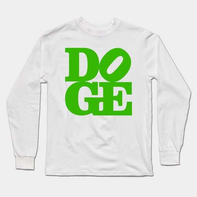 DOGE LOVE GREEN Long Sleeve T-Shirt by Twisted Chrome